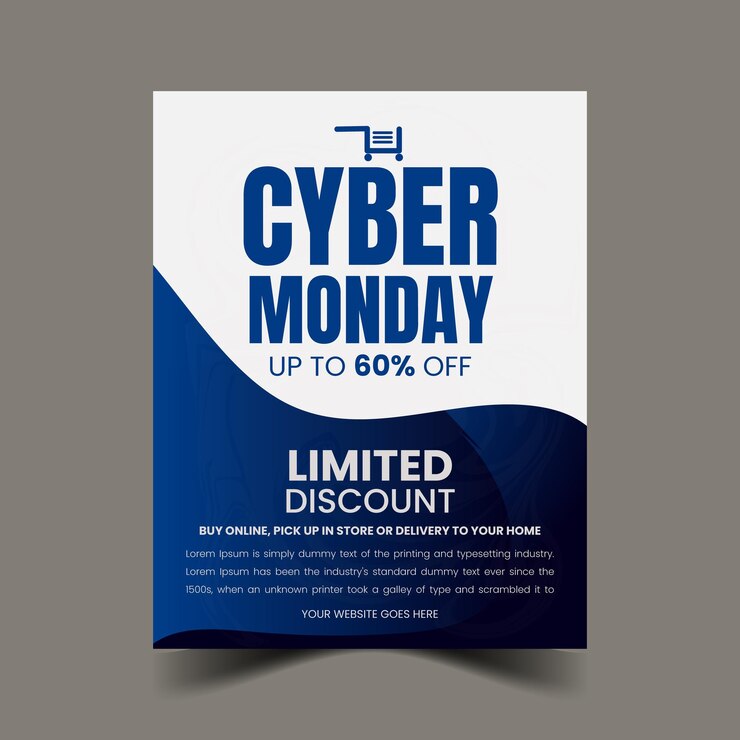 Vector desain selebaran super obral cyber monday vektor