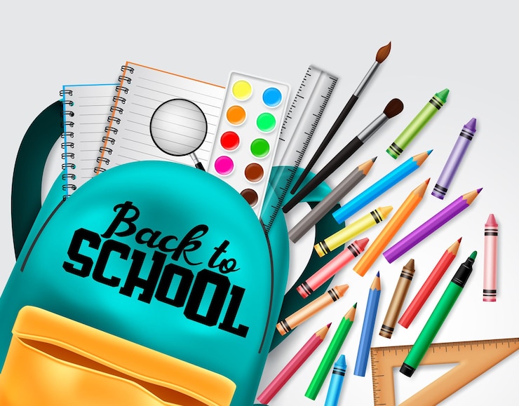Vector desain spanduk vektor kembali ke sekolah selamat datang kembali ke tipografi sekolah di ruang kuning