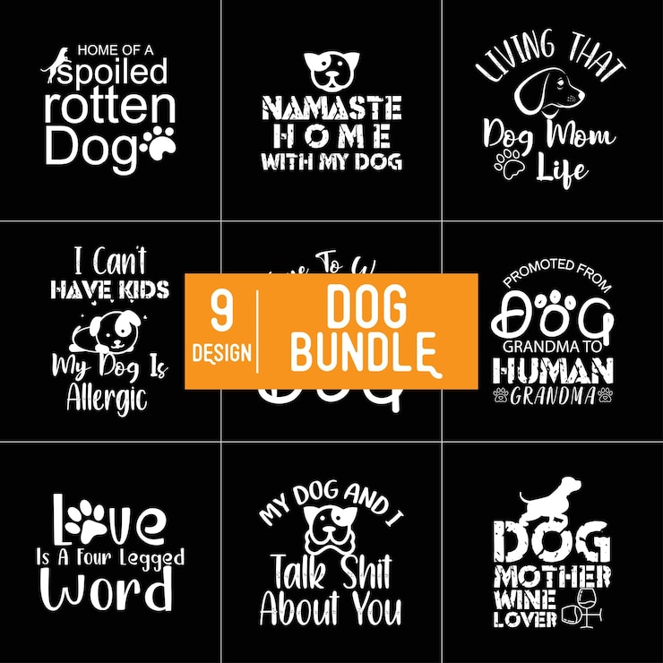 Vector desain t-shirt bundel tipografi anjing
