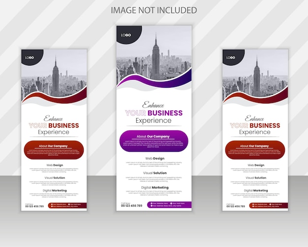 Desain templat banner roll up bisnis korporat