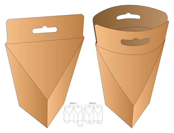 Vector desain templat die cut kemasan kotak