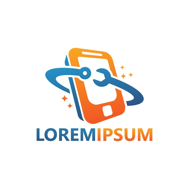 Vector desain templat logo perbaikan telepon