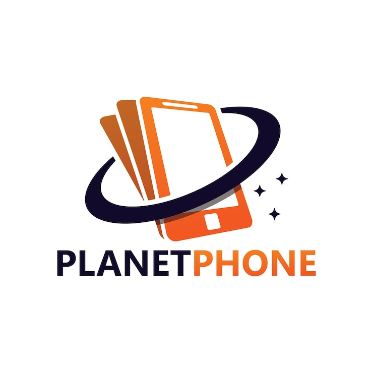 Vector desain templat logo ponsel planet