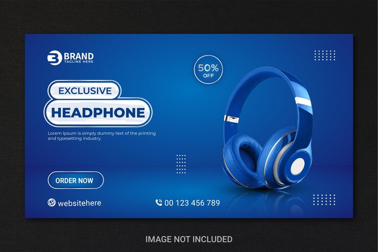 Desain templat spanduk media sosial Instagram promosi merek headphone