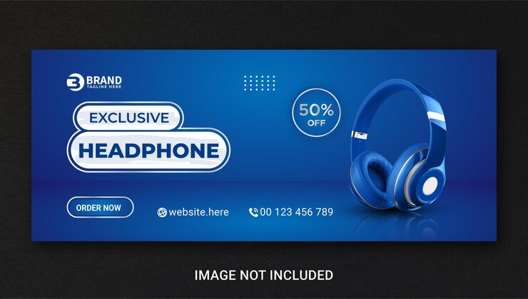 Desain templat spanduk media sosial Instagram promosi merek headphone