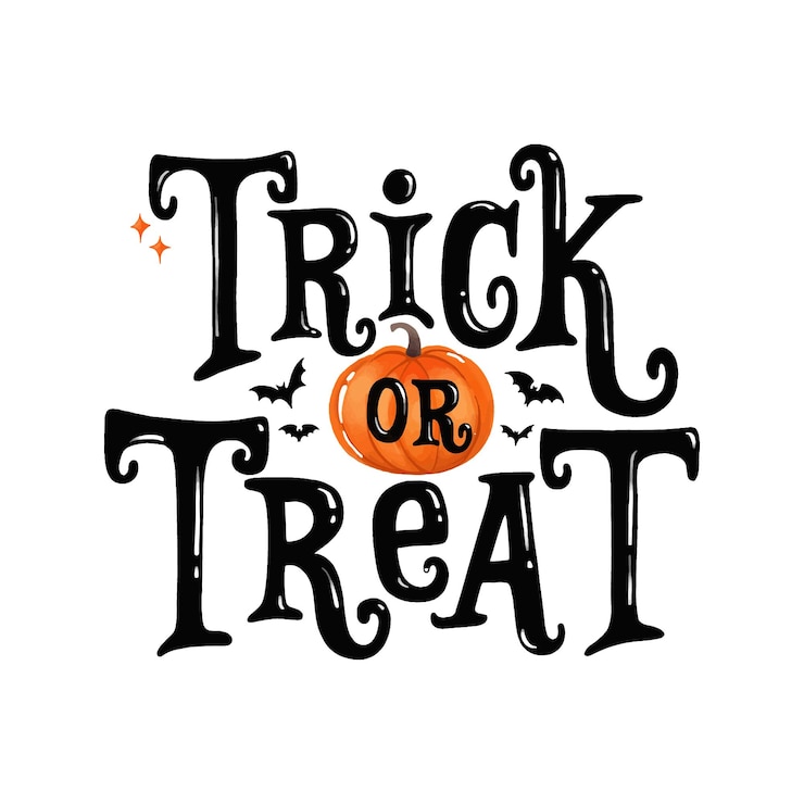 Vector desain tipografi huruf teks trick or treat