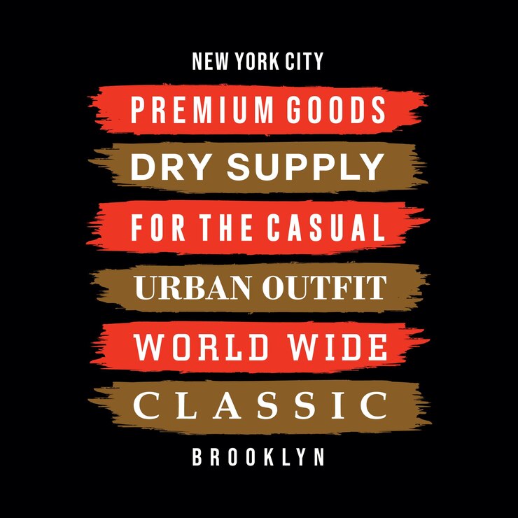 Vector desain tipografi pakaian urban new york city brooklyn kaus siap untuk mencetak vektor premium