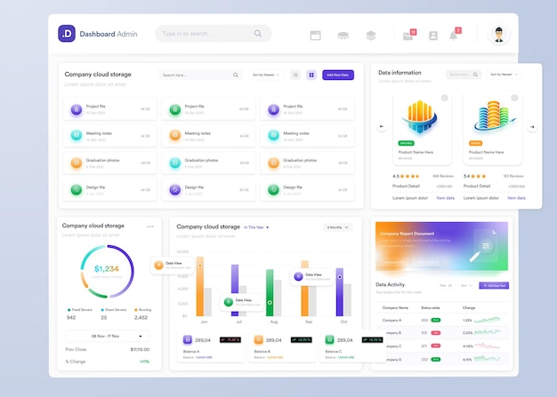 Desain UI dasbor Infografis UI UX dengan grafik, bagan, dan diagram templat antarmuka Web