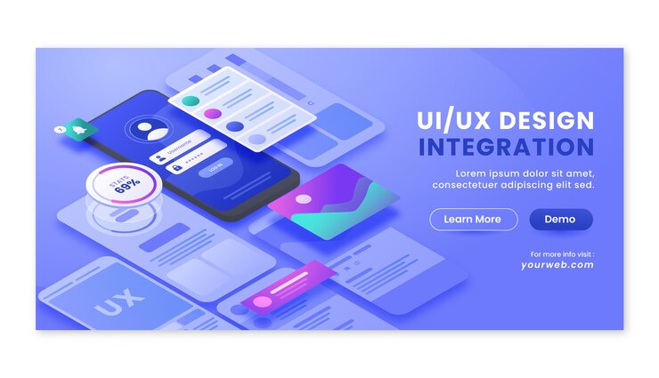 Vector desain ui/ux seluler gradien