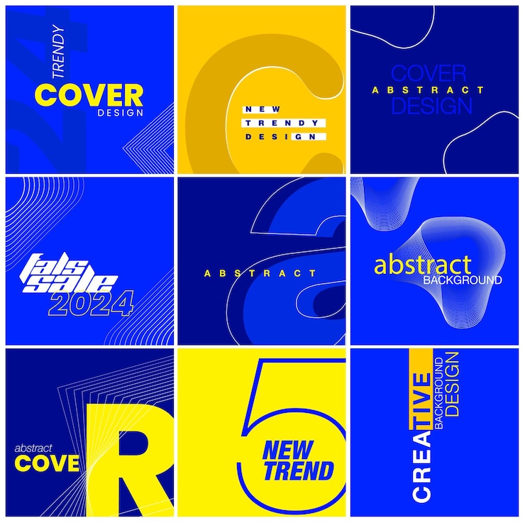 Vector desain vektor set sampul trendi abstrak
