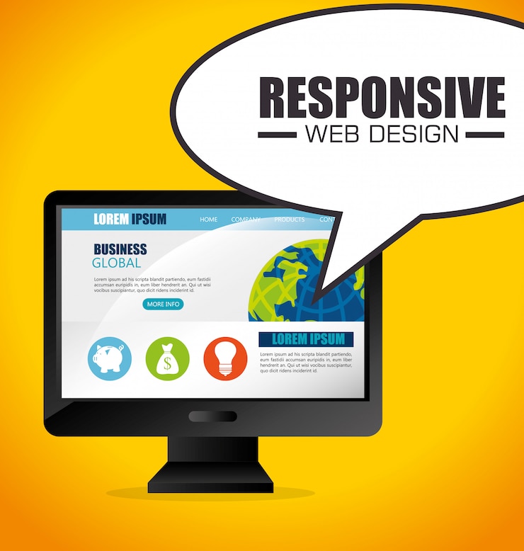 Vector desain web responsif.