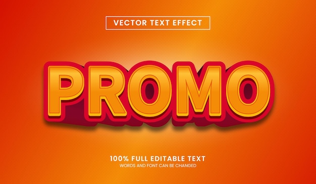 Design editable text effect Promo text vector illustration