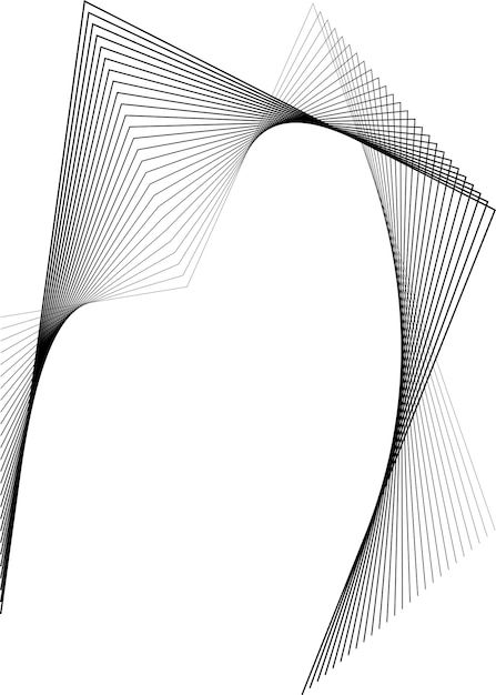 Design element Curved sharp corners wave many lines Abstract vertical broken stripes on white background isolated Creative line art Vector illustration EPS 10 Colors line created using Blend Tool