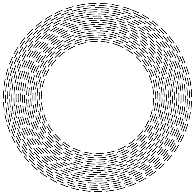 Design element many streak Isolated bold vector colors black ring from thin to thick Radar circle Symbol monitor airplane Vector illustration EPS 10 for your tech presentation flyer layout