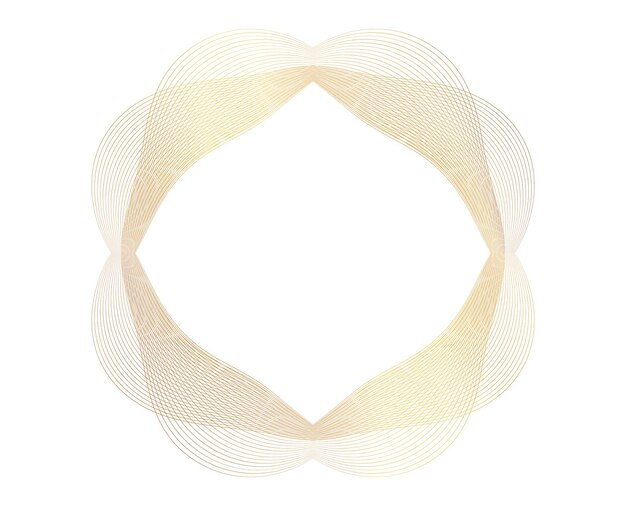 Design Element Wave Lines Guilloche curve line Background circle for Pattern branding Frame border fluid gradient protective document layers Simbol object Colorful 3D layered modern tech