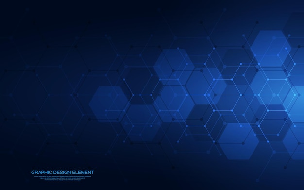 Design element with hexagons pattern and geometric shapes for your drafting