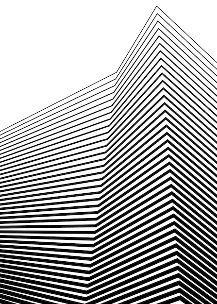 Design elements Curved sharp corners many streak Abstract vertical broken stripes on white background isolated Creative band art Vector illustration EPS 10 Black lines created using Blend Tool