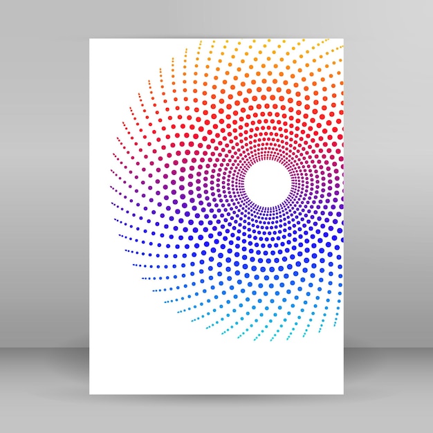 Design elements Editable color halftone frame dot circle pattern swirl on white background Abstract Circular Dotted outline style Creative art Vector illustration EPS 10 emblem with colors random