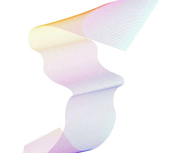 Design elements Wave of many glittering lines Abstract glow wavy stripes on white background isolated Creative line art Vector illustration EPS 10 Colourful waves with lines created using Blend