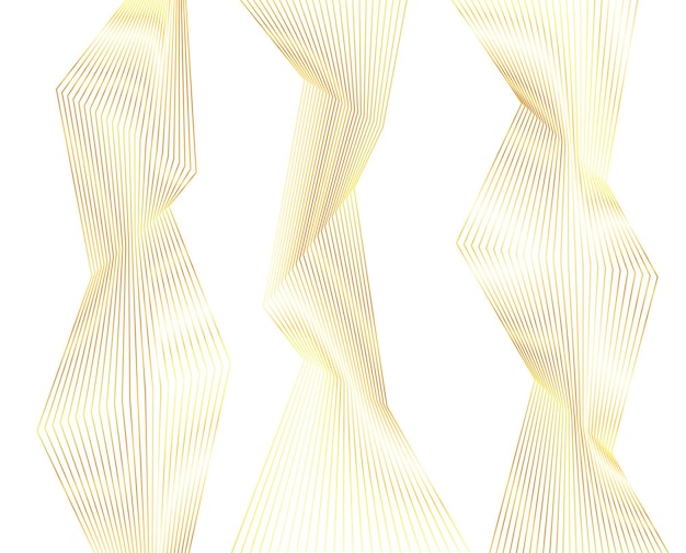 Design elements Wave of many glittering lines Abstract vertical glow wavy stripes on white background isolated Creative line art Vector illustration EPS 10 art deco style for wedding invitation
