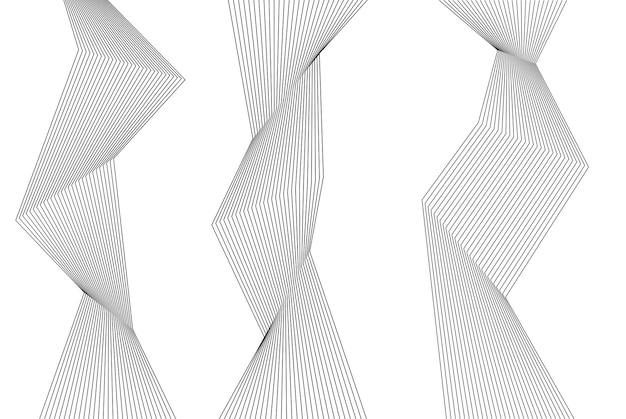 Design elements Wave of many gray lines Abstract wavy stripes on white background isolated Creative line art Vector illustration EPS 10 Colourful shiny waves with lines created using Blend Tool
