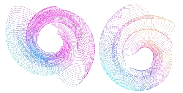 Design elements Wave of many purple lines circle ring Abstract vertical wavy stripes on white background isolated Vector illustration EPS 10