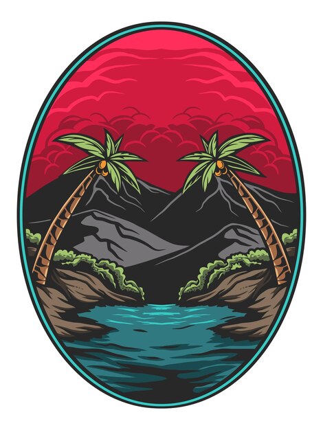Design vector mountain view illustration
