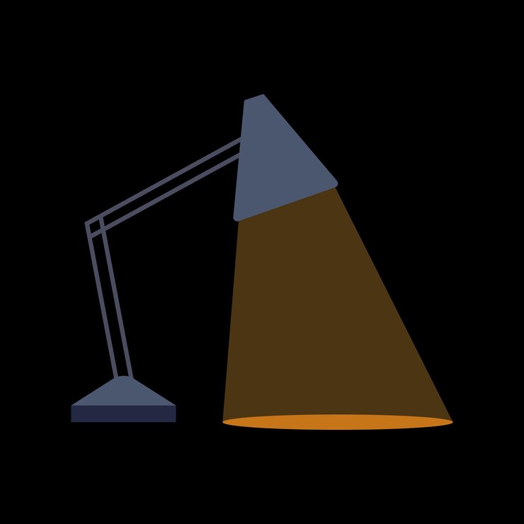 Vector desk lamp with black background