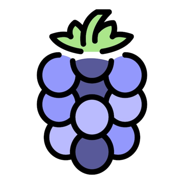 Dessert blackberry icon Outline dessert blackberry vector icon color flat isolated