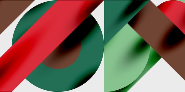 Detailed composition of circles semicircles and triangles with glossy effects and smooth gradients A sleek and modern vector design for creative and techinspired projects
