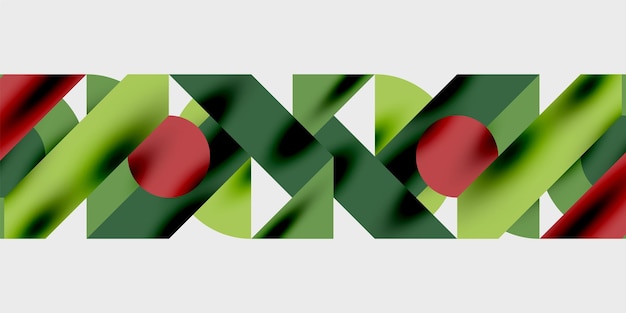 Detailed composition of circles semicircles and triangles with glossy effects and smooth gradients a