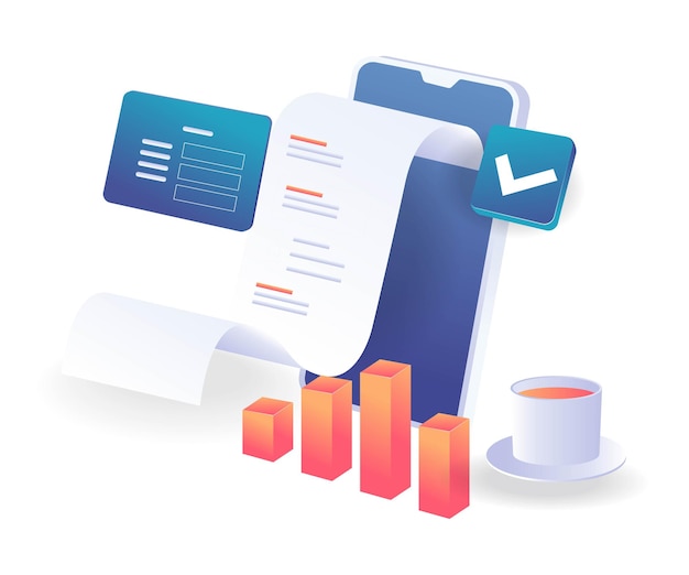 Details of business transactions with smartphone