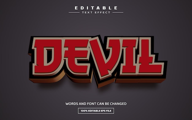 Devil 3D editable text effect template