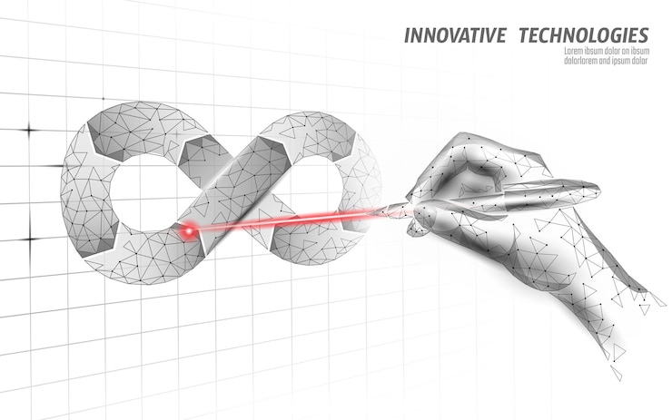 Vector devops software development operations infinity symbol