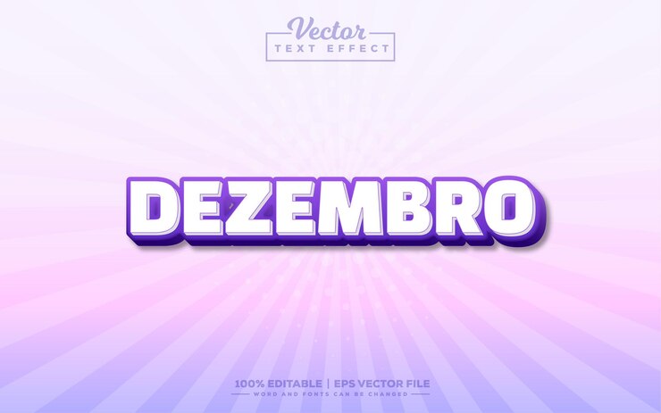 Dezembro editable 3d text effect design