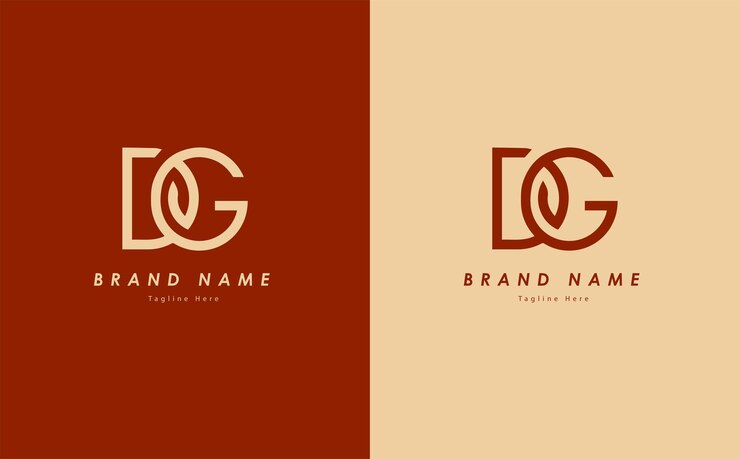 Vector dg elegant vector logo design with red and light yellow color