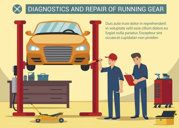 Vector diagnostics and rapair running gearin car service banner