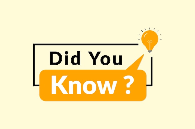 Did you know modern label design with light bulb.