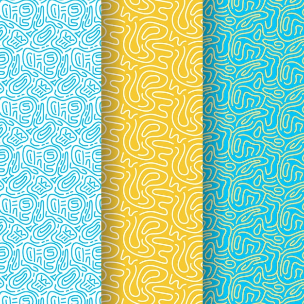 Different colored rounded lines patterns