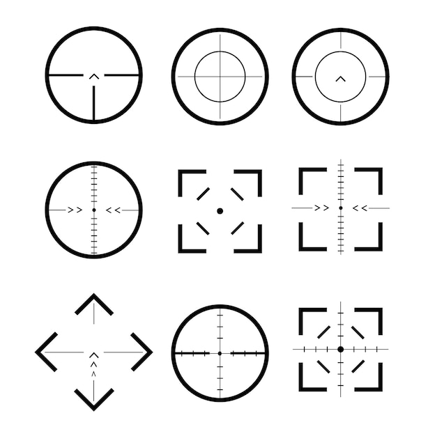 different icon set of targets and destination target and aim targeting and aiming different icon set