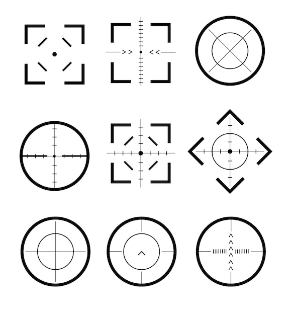 different icon set of targets and destination target and aim targeting and aiming different icon