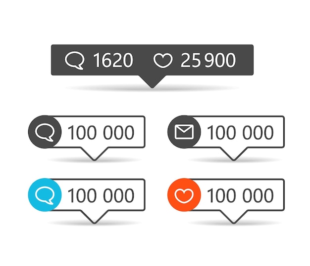 different web informers. frames with icons and digits