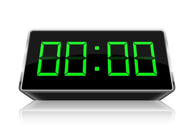 Digital clock illustration isolated on background