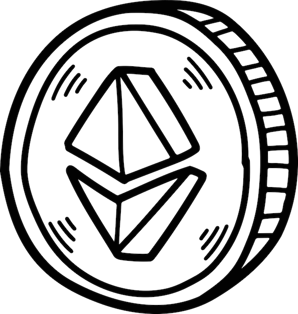 Digital currency symbols Hand drawn illustrations in line art style