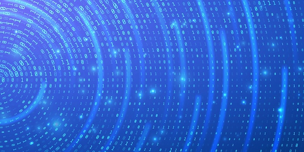 Digital data technology concept Blue futuristic cyberspace Vector illustration