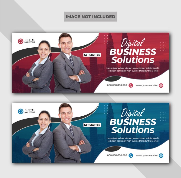Vector digital marketing business agency facebook cover or web banner template social media post design