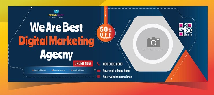 Vector digital marketing facebook cover page design corporate business marketing web banner template