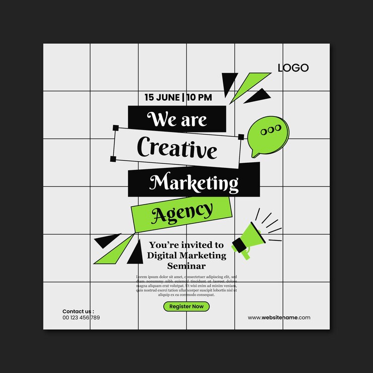 Vector digital marketing seminar post template