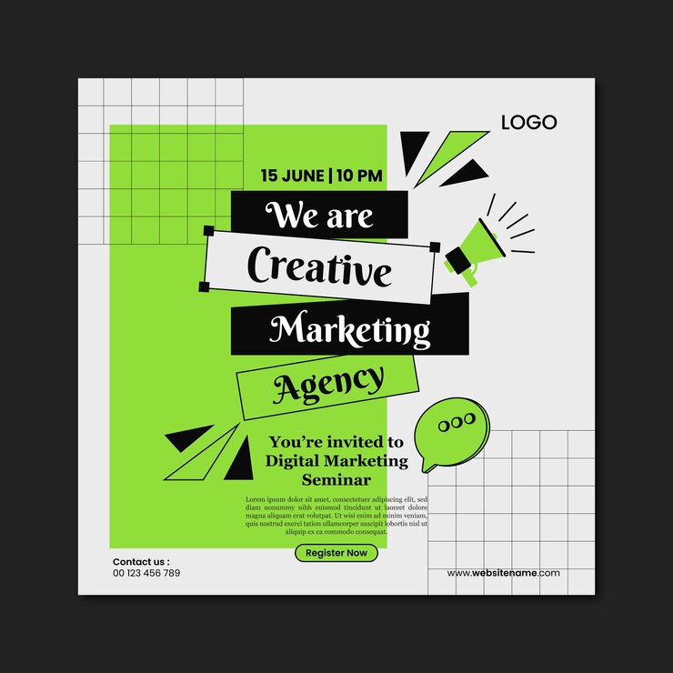 Vector digital marketing seminar post template
