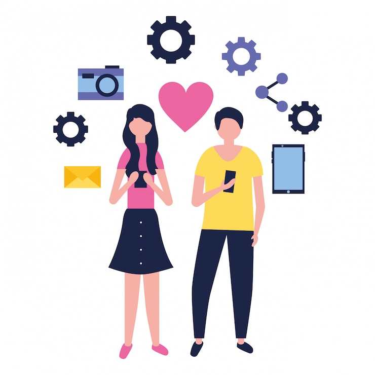 Vector digital media sosial